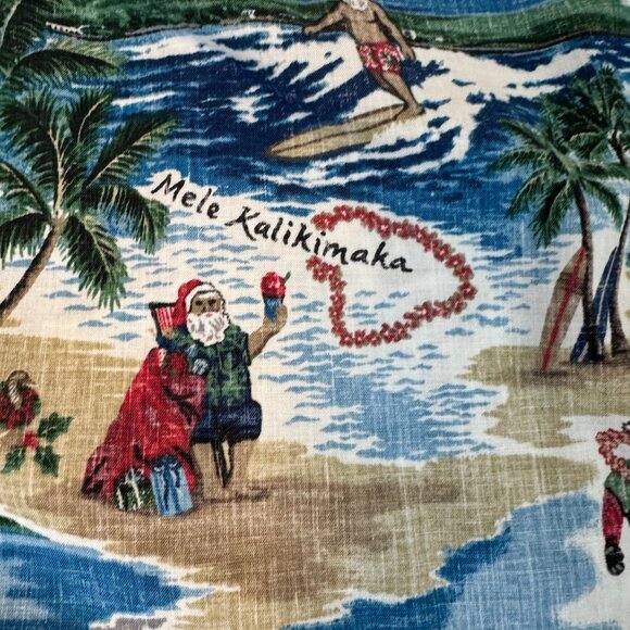Reyn Spooner- Hawaiian Christmas Shirt in Holiday Blue- M - Picture 3 of 7